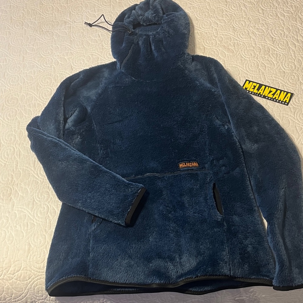 Melanzana Deep Blue Fleece Hoodie. New. No tags. Size L